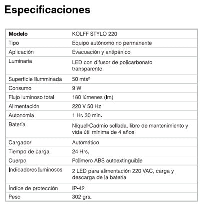STYLO 220 — Luminaria de Emergencia Diseño Slim
