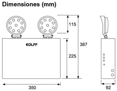 KC-2000 — Luminaria de Emergencia Profesional de Alta Potencia